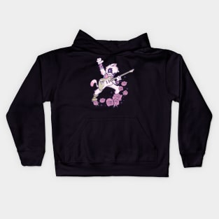 Pastel Goth Kawaii Heavy Metal Cat Guitarist Guitar Playing Kids Hoodie